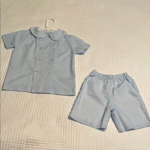 BAILEY BOYS DRESSY SHORTS SET - LIGHT BLUE